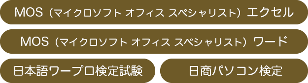 MOS（マイクロソフトオフィススペシャリスト）エクセル MOS（マイクロソフトオフィススペシャリスト）ワード 日本語ワープロ検定試験 日商パソコン検定